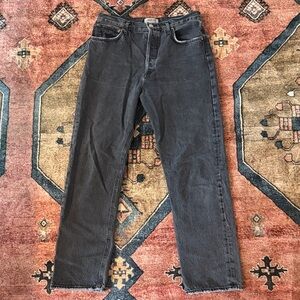 AGOLDE Faded black straight leg jeans